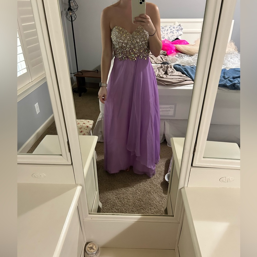 Blush branded Purple Gown with Embellished Bodice